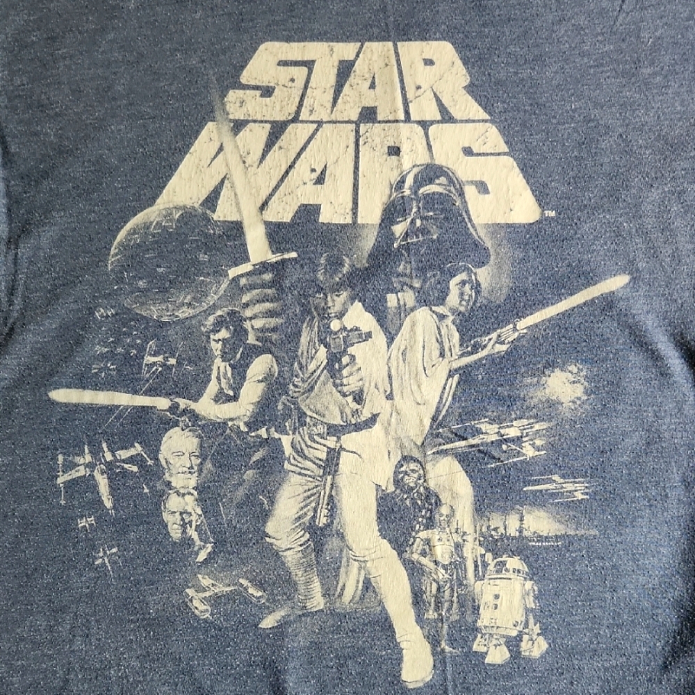 Vintage Star Wars Blue Graphic Shirt ☆ Size LARGE ☆ Great Vintage T-shirt !!  ☆